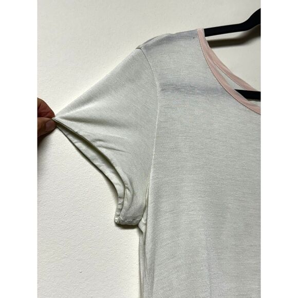 FENDI Silk Blend Bow Back Short Sleeve Tee, Ivory/Pink, Sz 44 (L-XL) - Picture 3 of 11